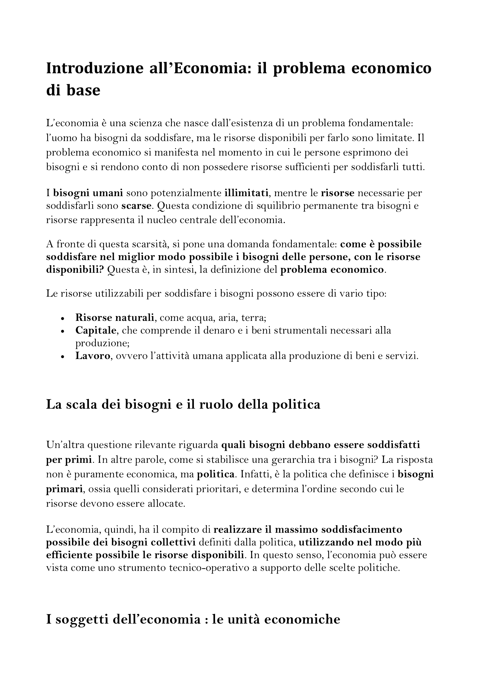 Anteprima degli appunti di Economia Aziendale