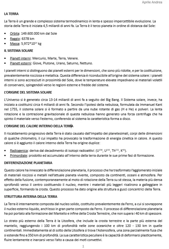 Anteprima degli appunti di Geologia E Geotermia