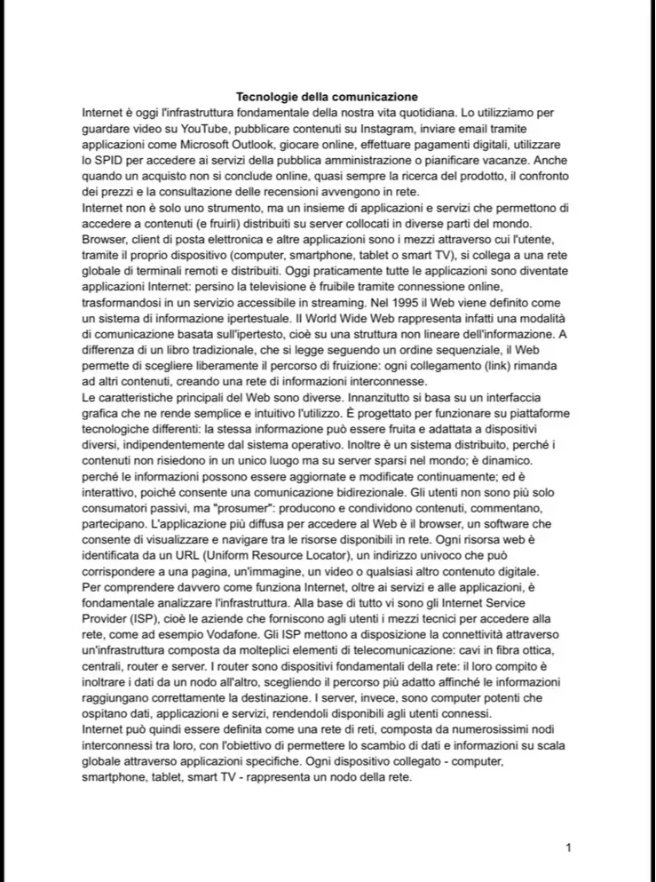 Anteprima degli appunti di Tecnologie Della Comunicazione