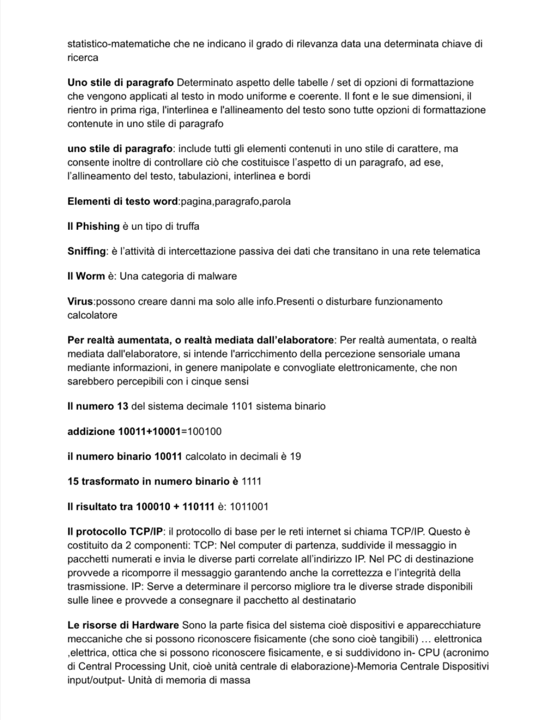 Anteprima degli appunti di Informatica