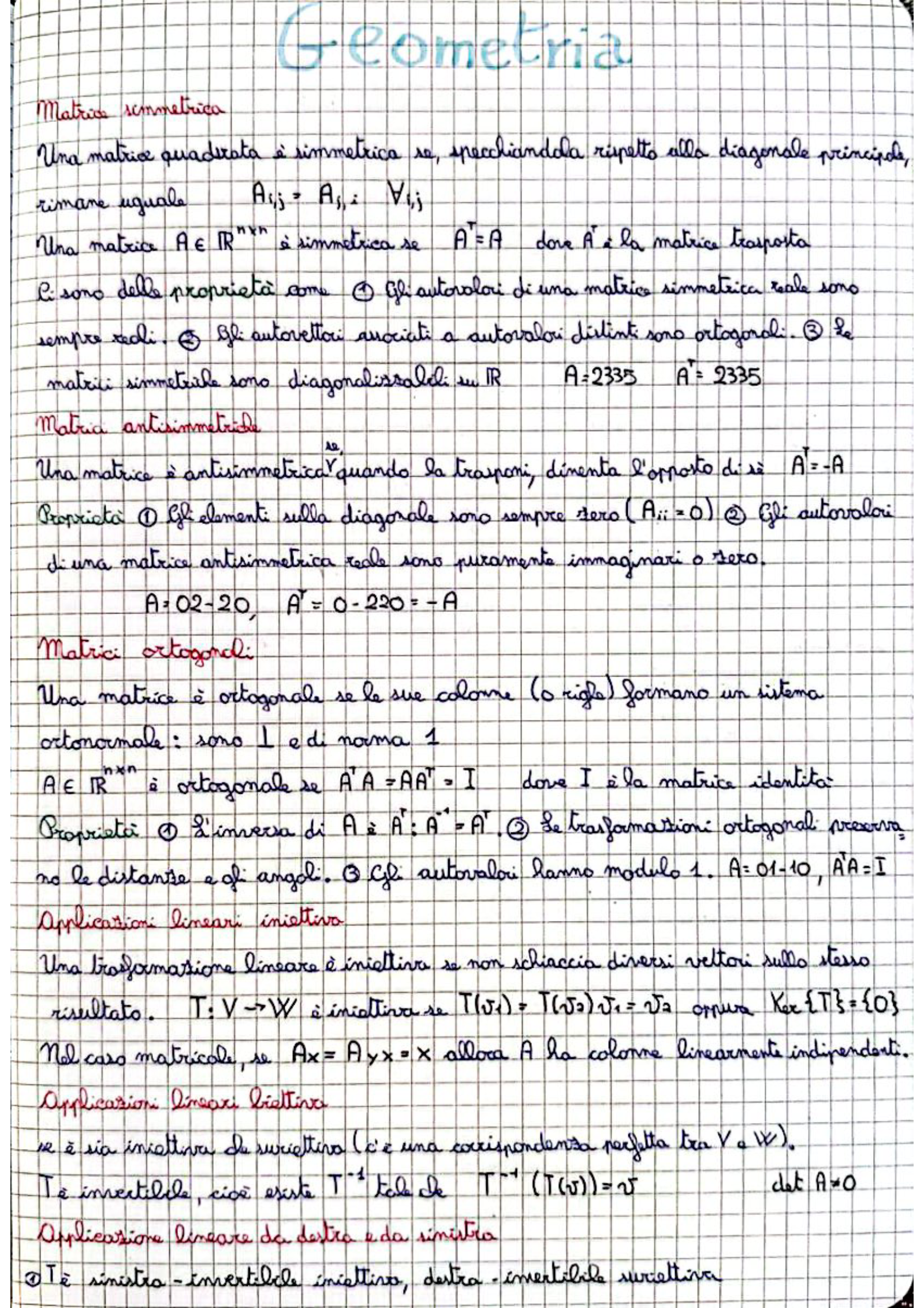 Anteprima degli appunti di Geometria