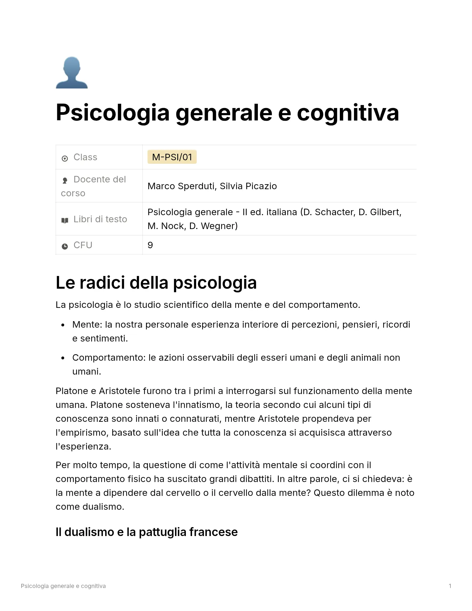 Anteprima degli appunti di Psicologia Generale E Cognitiva