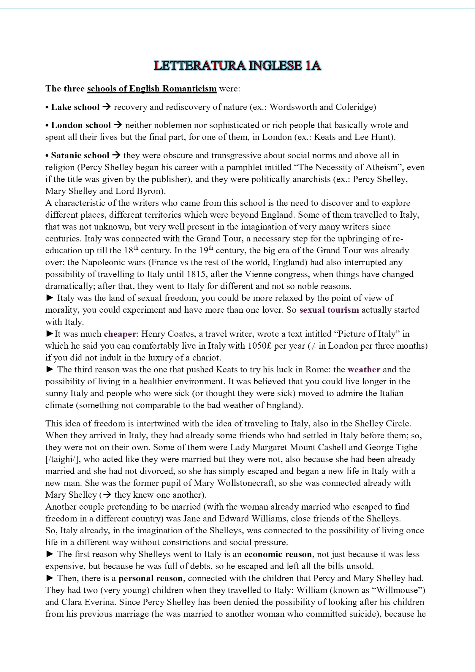 Anteprima degli appunti di Letteratura Inglese 1