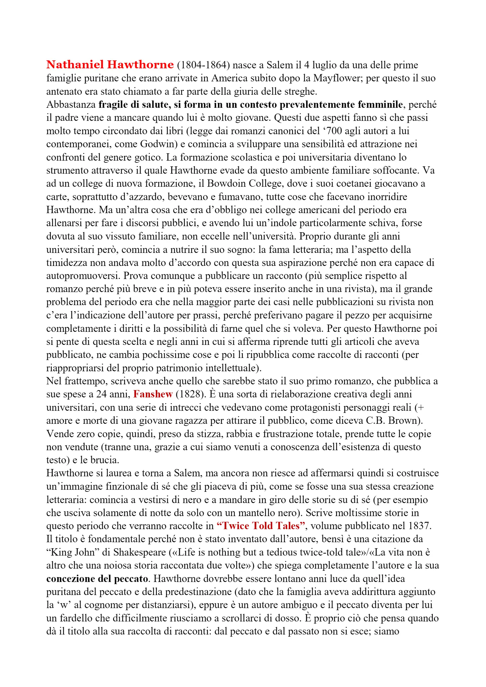 Anteprima degli appunti di Letteratura Anglo-americana 1