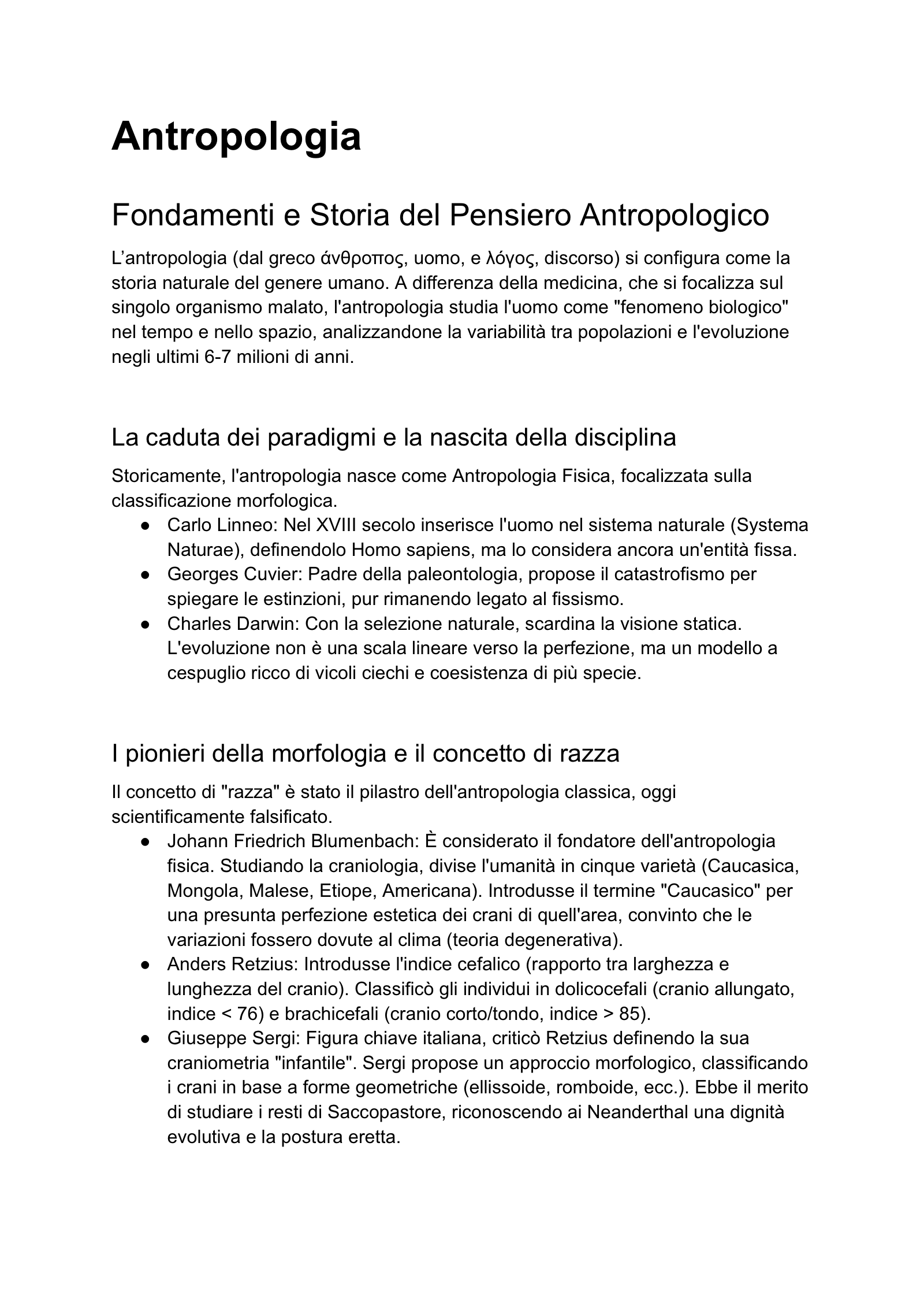 Anteprima degli appunti di Antropologia E Bioetica