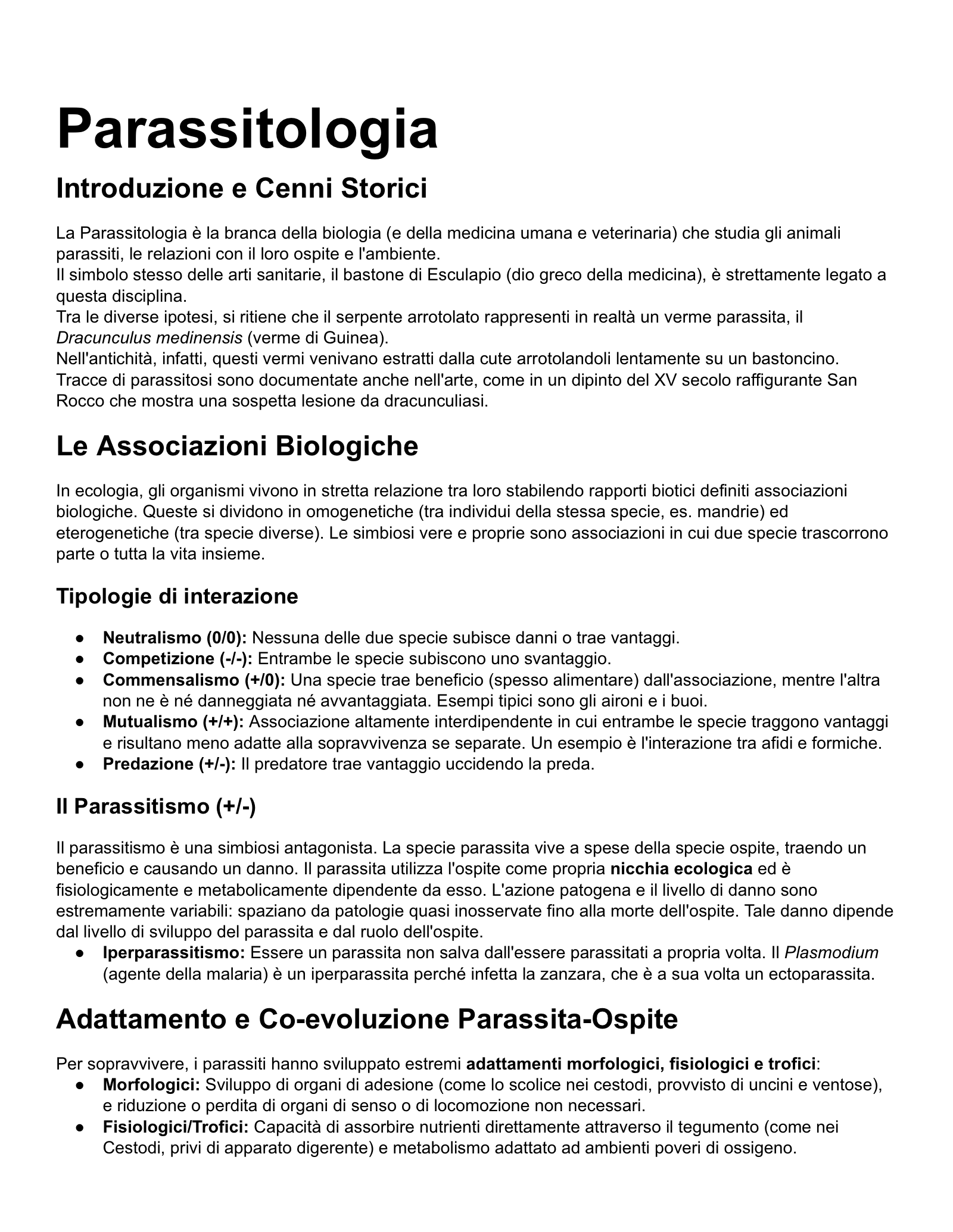 Anteprima degli appunti di Zoologia E Parassitologia