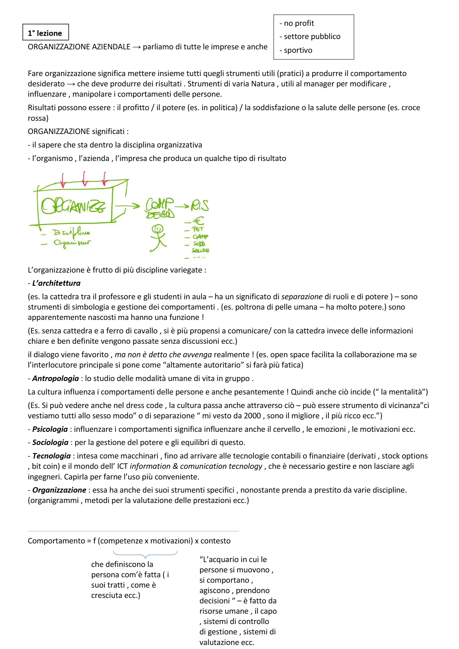 Anteprima degli appunti di Organizzazione Aziendale
