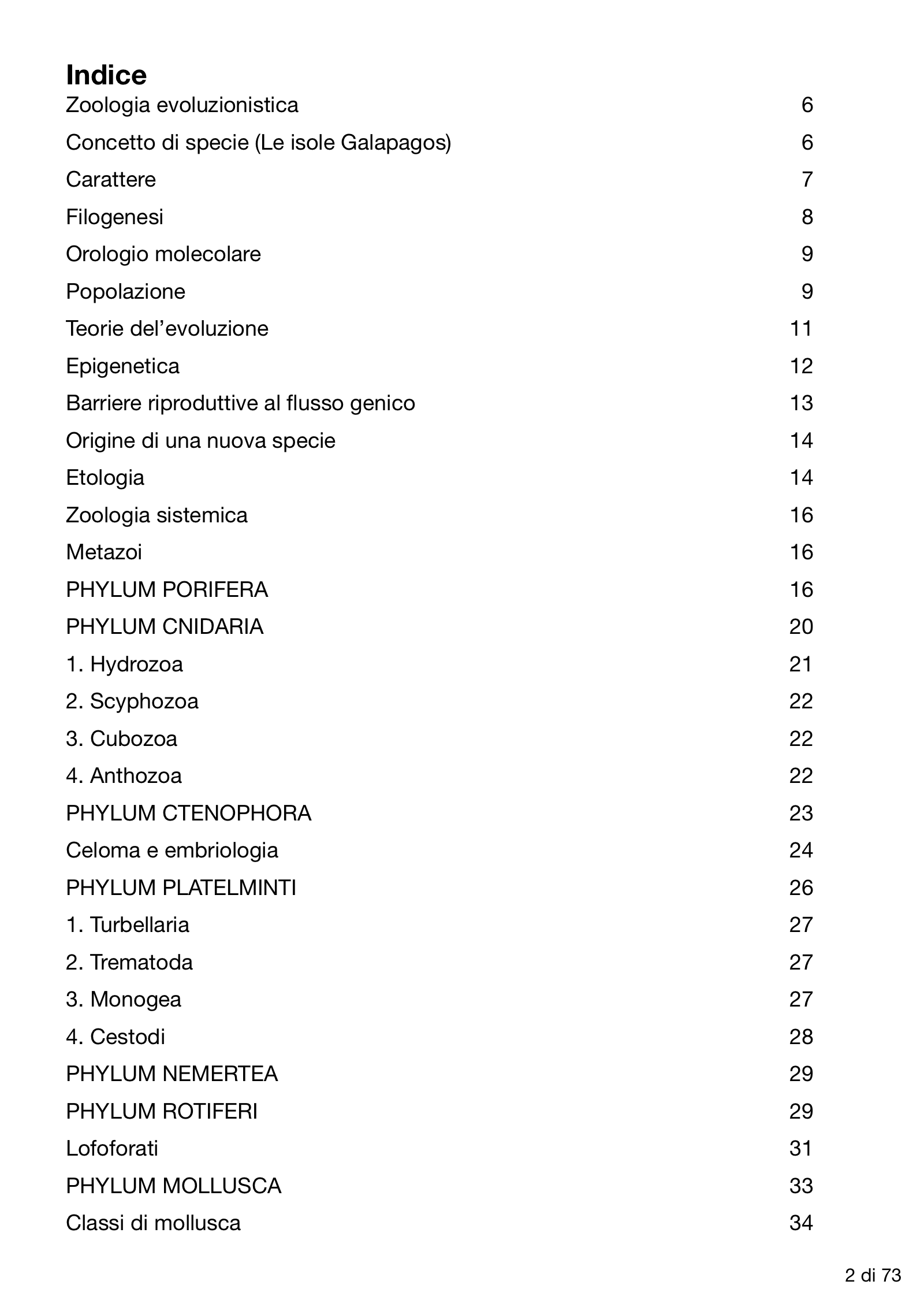 Anteprima degli appunti di Zoologia E Parassitologia