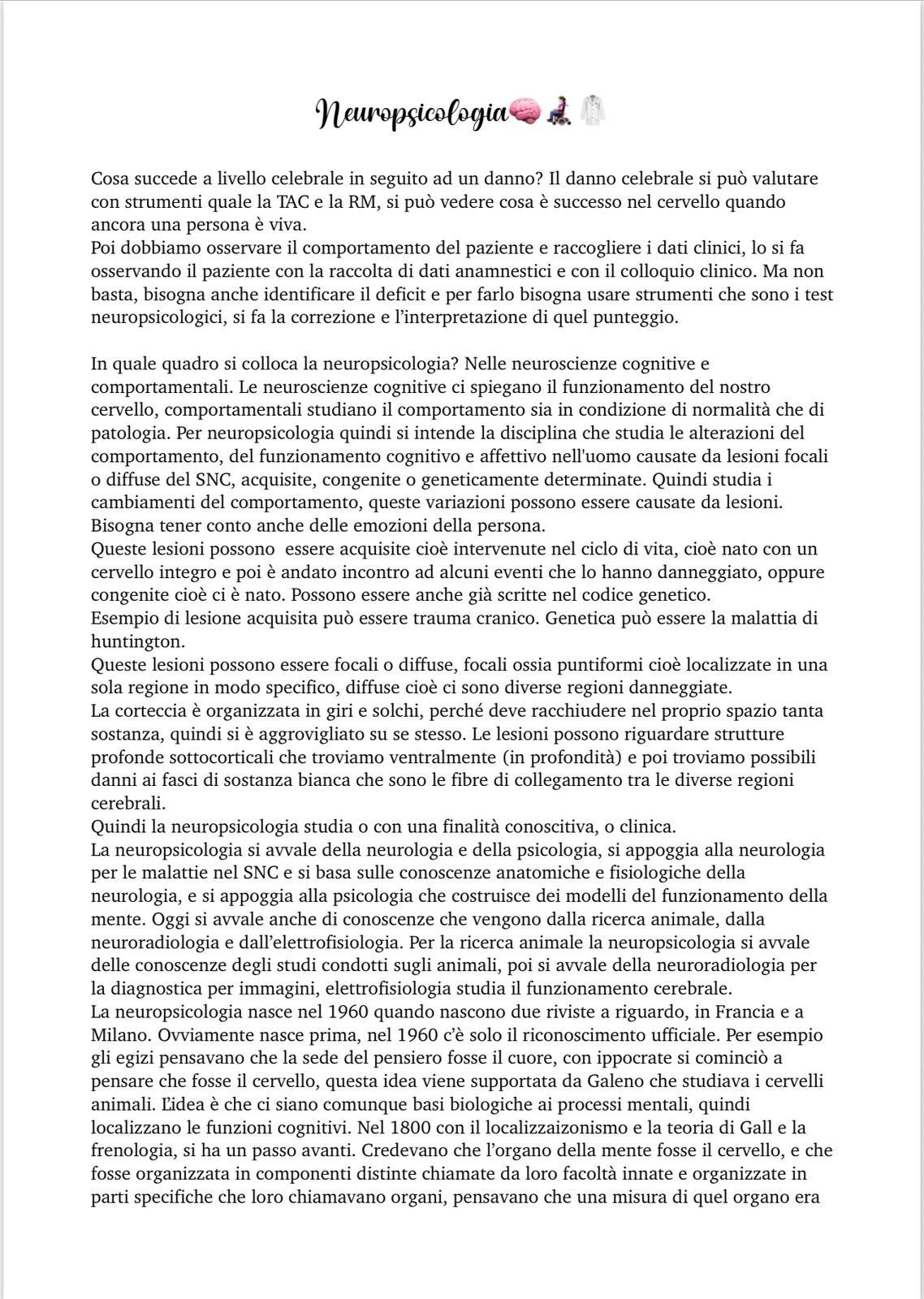 Anteprima degli appunti di Neuropsicologia E Modelli Cognitivi