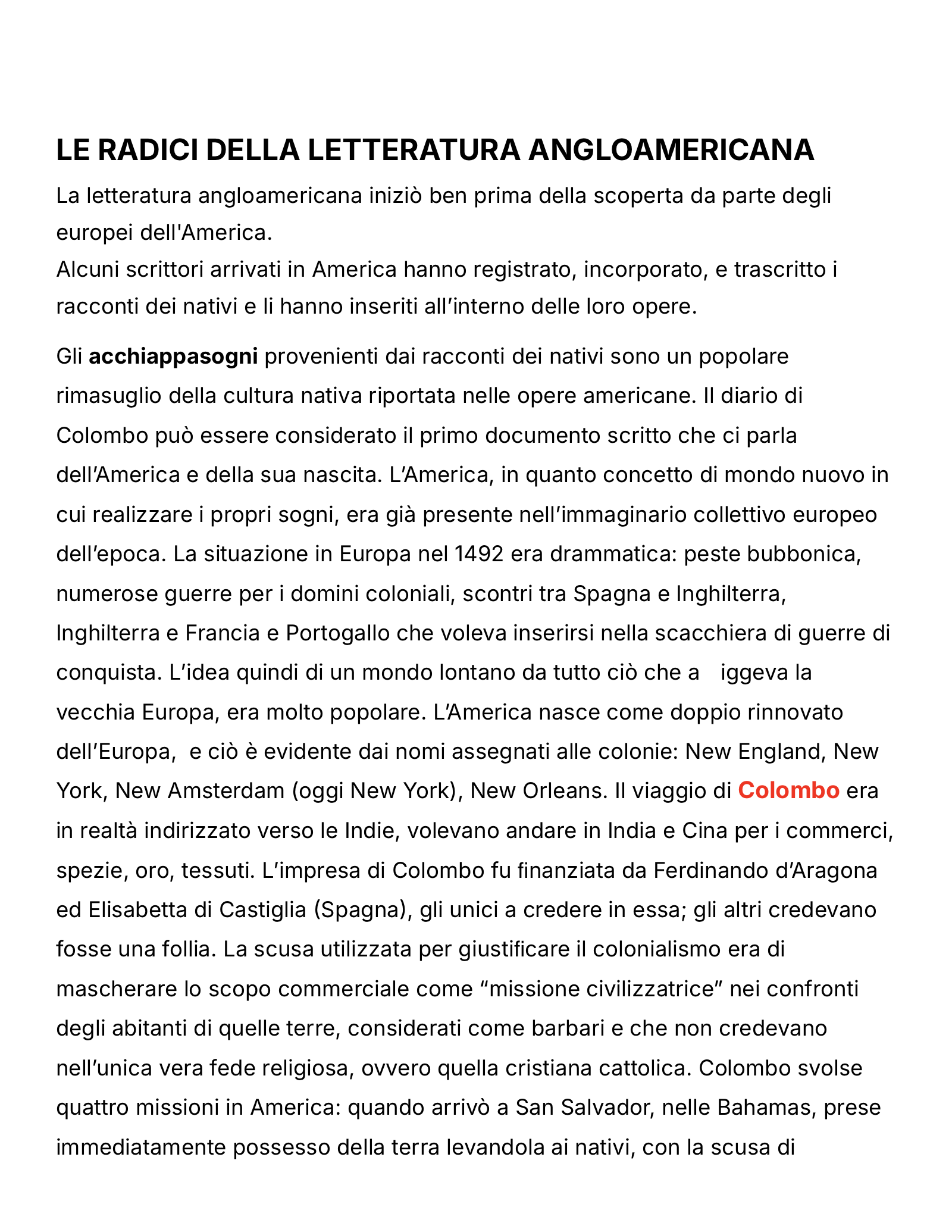 Anteprima degli appunti di Letteratura Anglo-americana 1