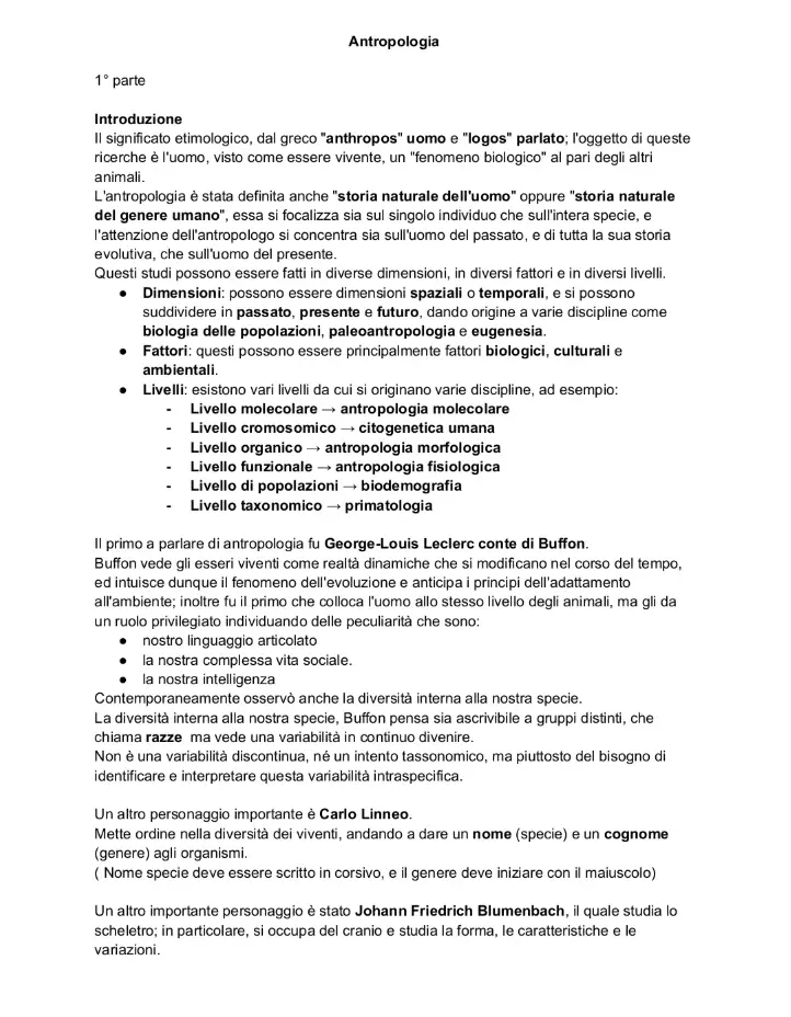 Anteprima degli appunti di Antropologia E Bioetica