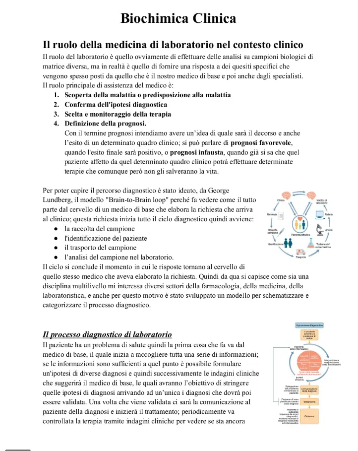 Anteprima degli appunti di Biochimica Clinica E Immunologia