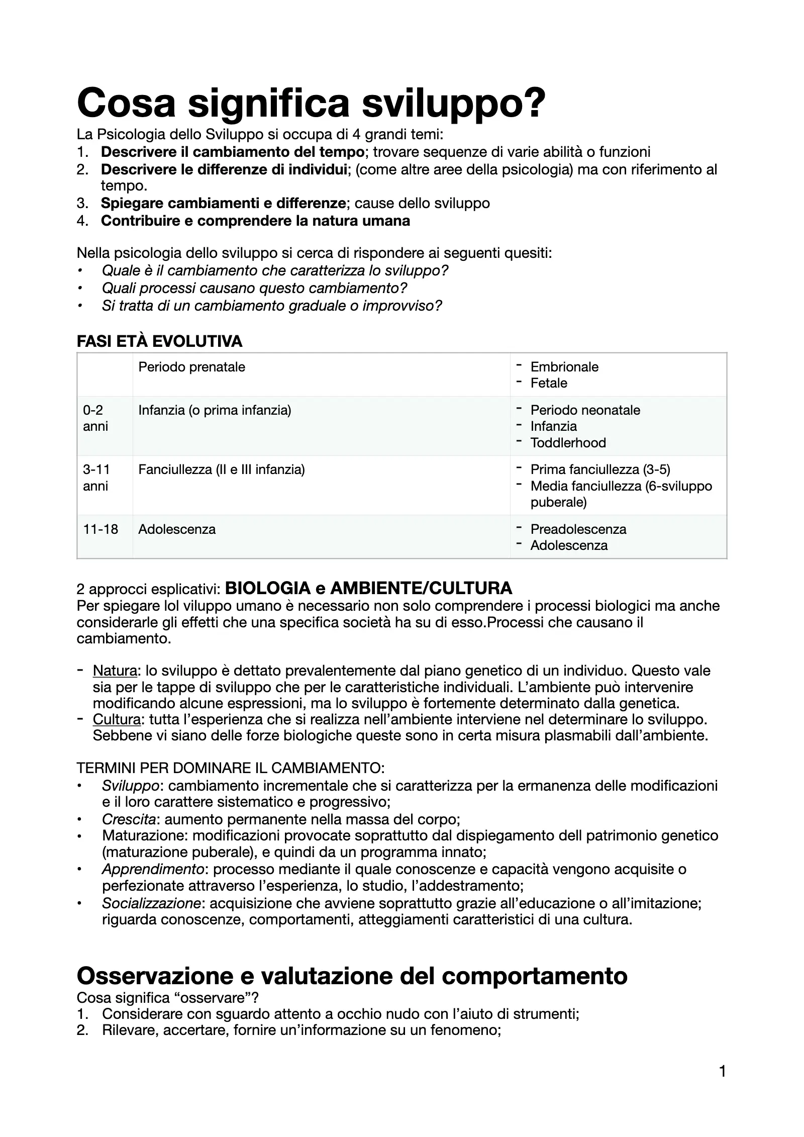 Anteprima degli appunti di Psicologia E Psicopatologia Dello Sviluppo