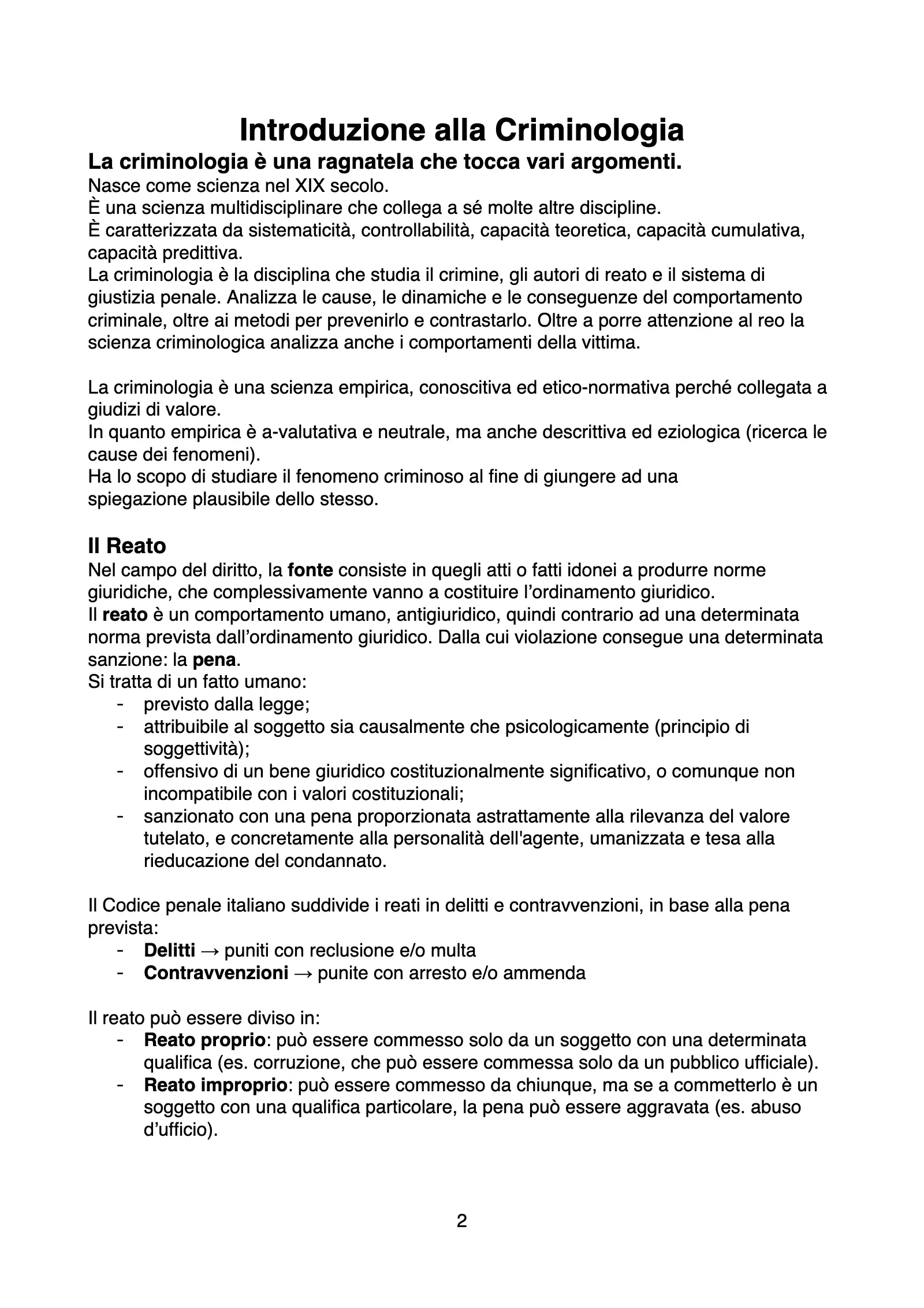Anteprima degli appunti di Criminologia E Principi Di Diritto
