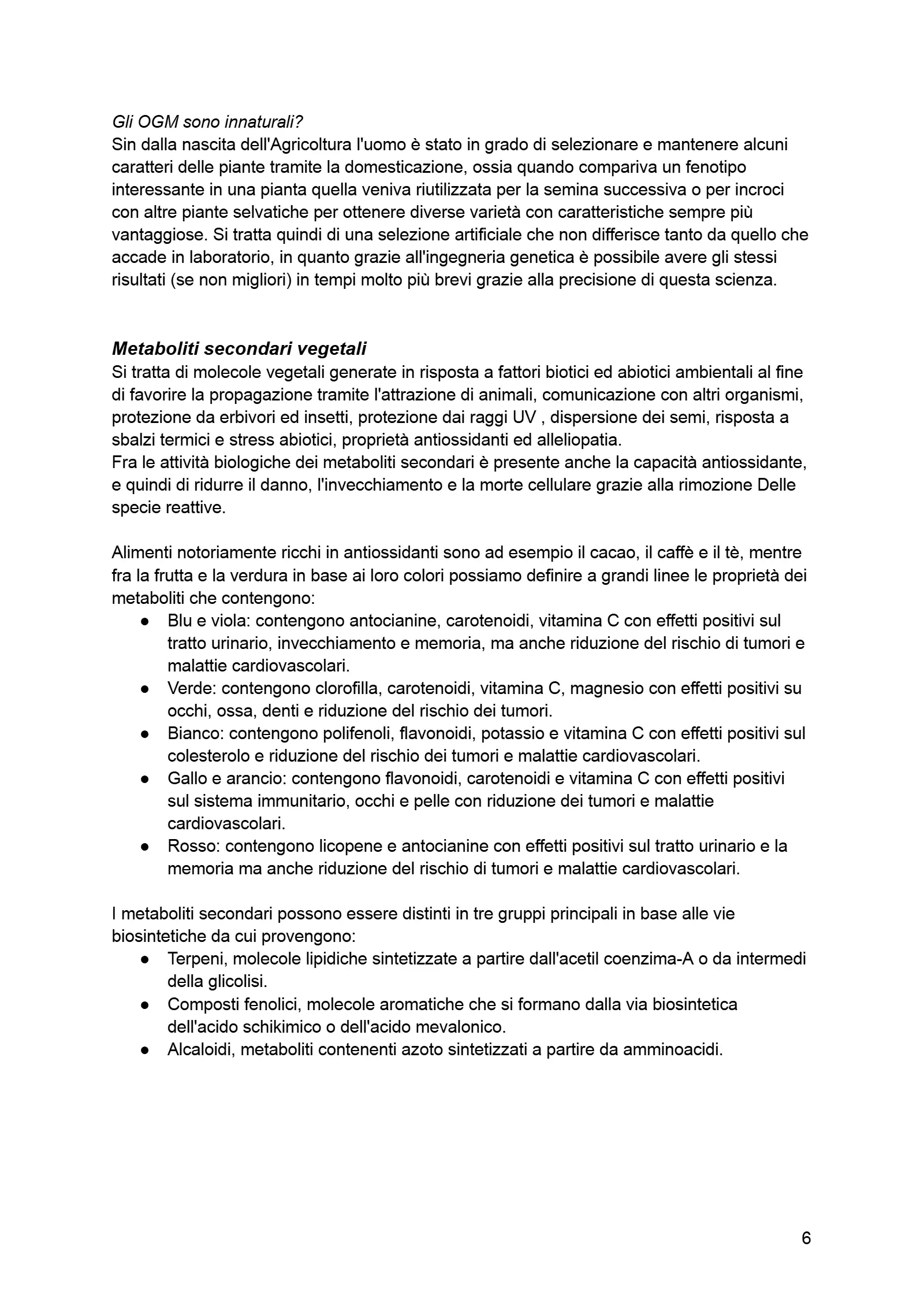 Anteprima degli appunti di Piante Alimentari