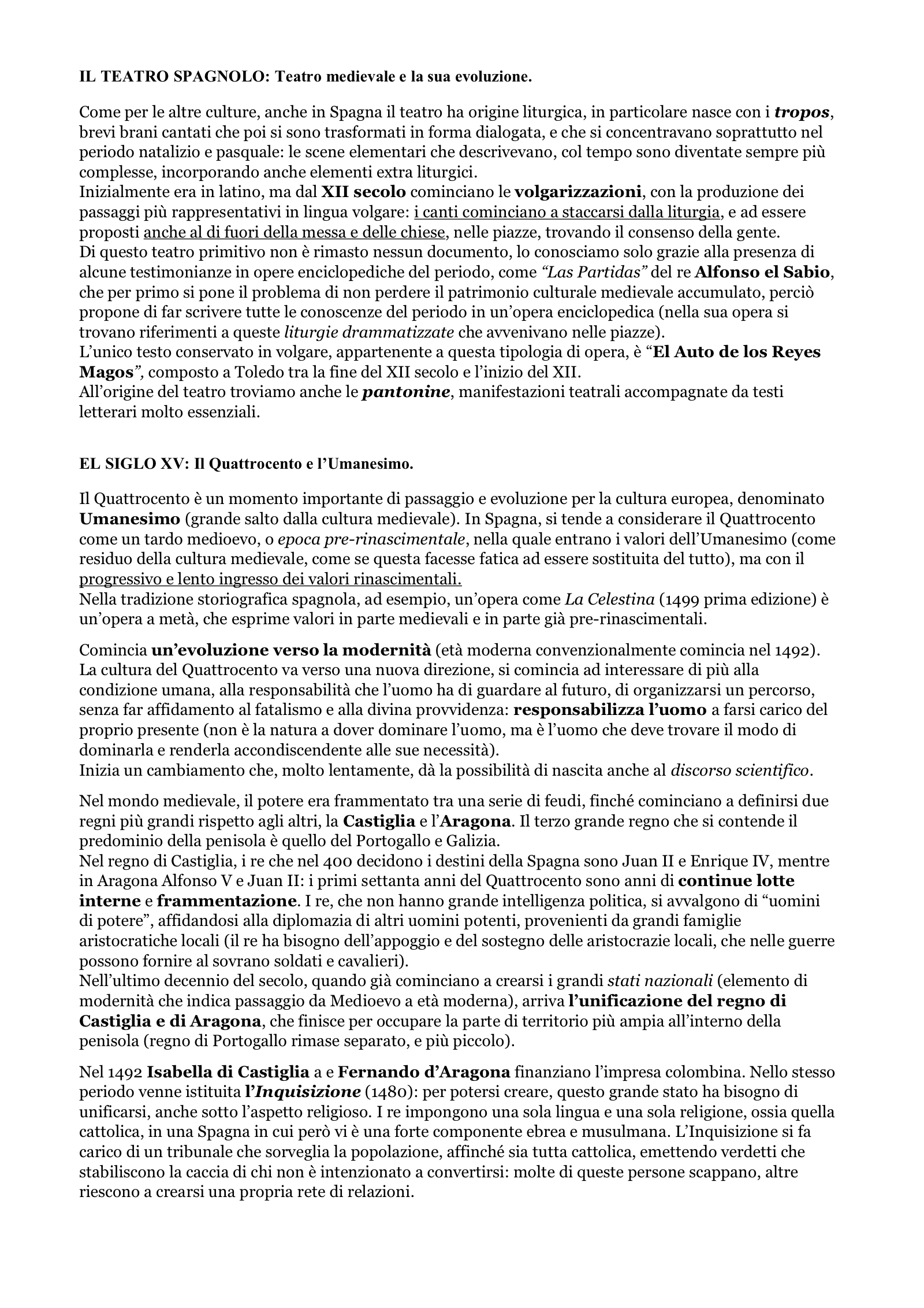 Anteprima degli appunti di Letteratura Spagnola 3