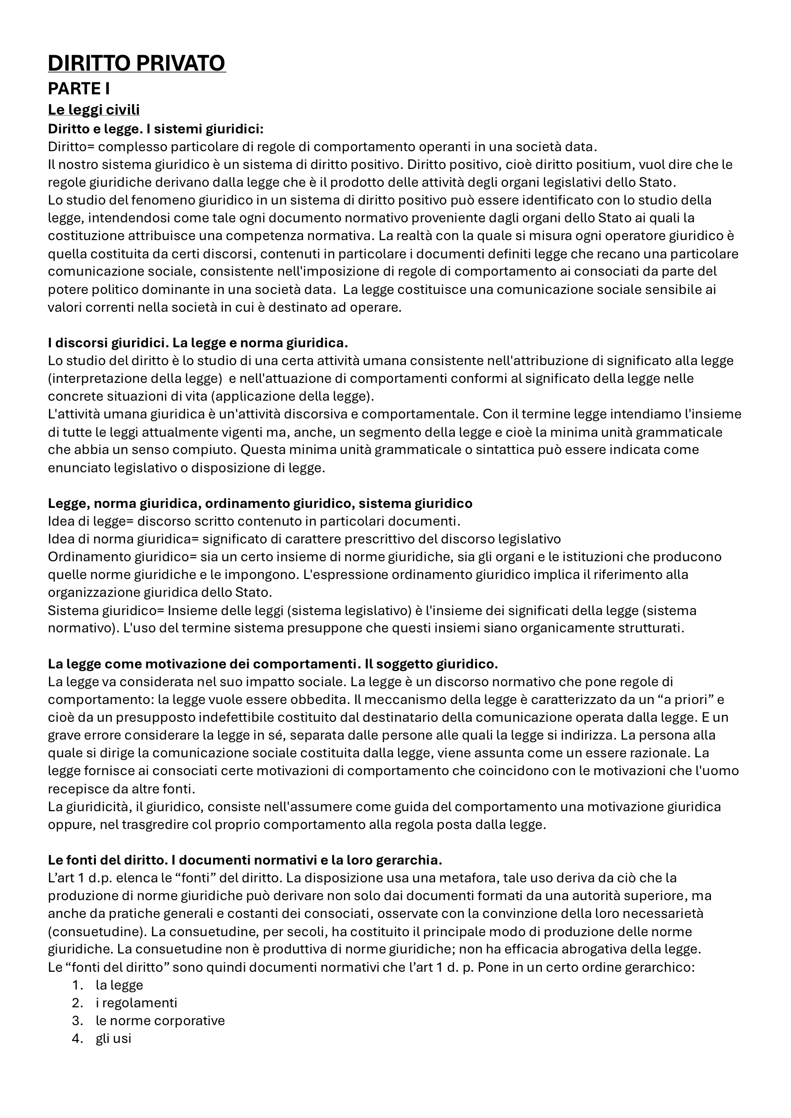 Anteprima degli appunti di Istituzioni Di Diritto Privato
