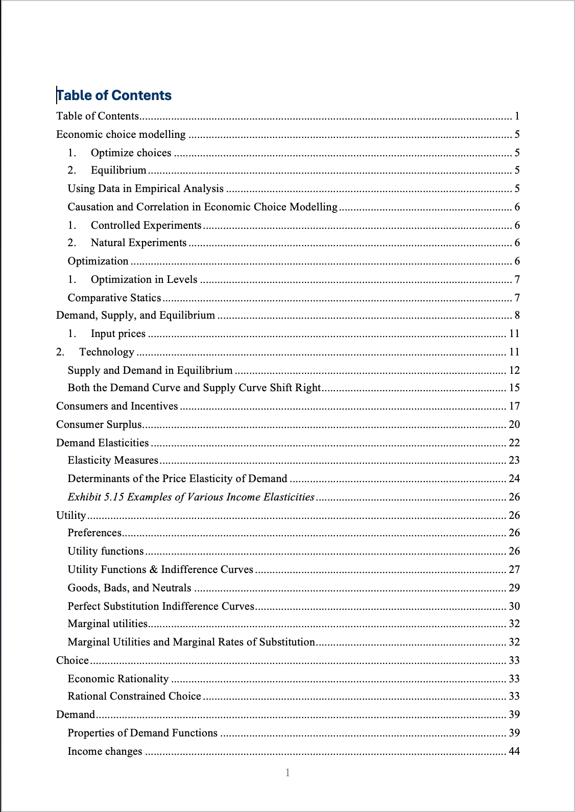 Anteprima degli appunti di Economic Choice Modelling