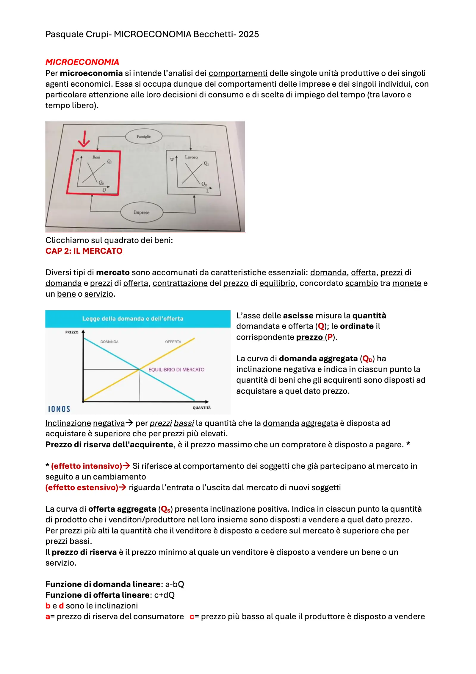 Anteprima degli appunti di Microeconomia