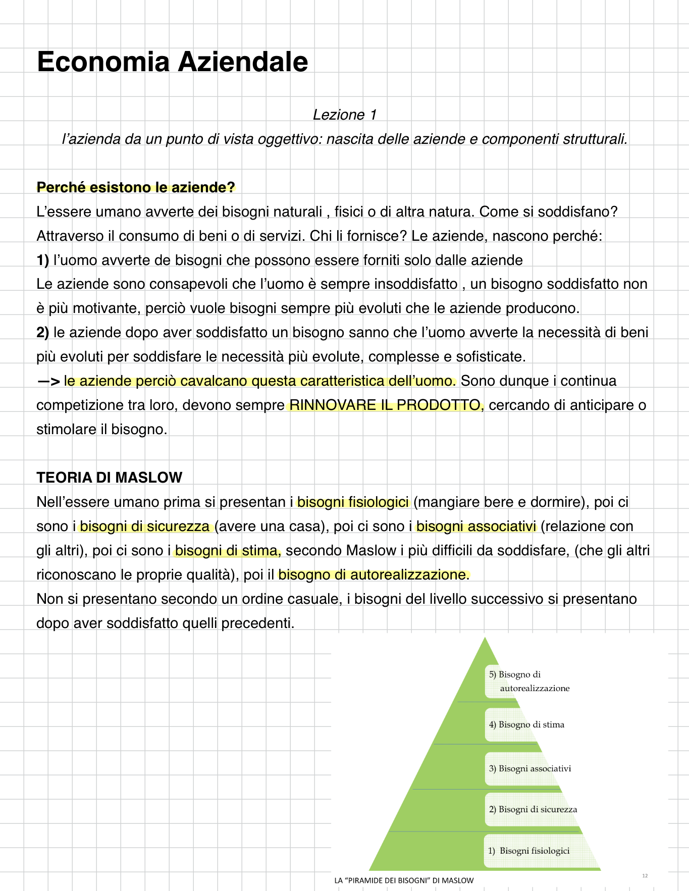 Anteprima degli appunti di Economia Aziendale